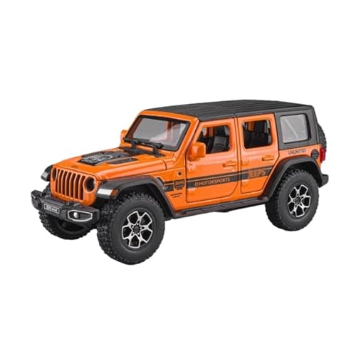 Druckgussfahrzeuge Motorfahrzeuge 1:30 for Jeeps Wrangler Rubicon Miniatur Statische Skala Xin Legierung Automodell Bücherregal Ornamente Dekoration Fertiges Modellauto(Orange) von PIPJLCGE