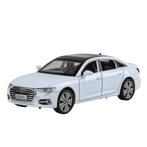 Druckgussfahrzeuge Motorfahrzeuge 1:32 for Audi A6L Mini Simulation Legierung Druckguss Replik Auto Modell Dekoration Zubehör Fertiges Modellauto(White) von PIPJLCGE