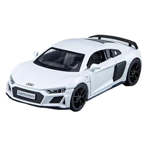 Druckgussfahrzeuge Motorfahrzeuge 1:32 for Audi R8 Miniatur Statische Legierung Druckguss Automodell Bücherregal Ornamente Dekoration Fertiges Modellauto(White) von PIPJLCGE