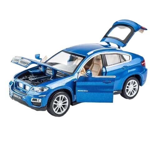 Druckgussfahrzeuge Motorfahrzeuge 1:32 for BMW X6 SUV Statische Mini-Simulation Legierung Metall Automodell Wohnzimmer Dekoration Fertiges Modellauto(Blue) von PIPJLCGE