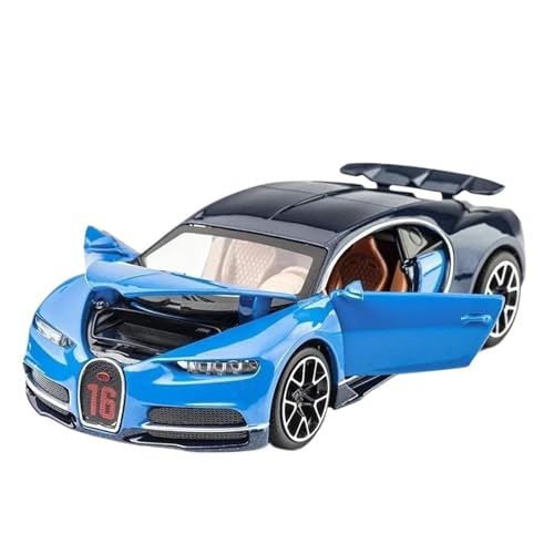 Druckgussfahrzeuge Motorfahrzeuge 1:32 for Bugatti Chiron Im Minimaßstab Statisches Legierungsmetall Druckguss-Automodell Bücherregal-Ornamente Dekorationen Fertiges Modellauto(Blue) von PIPJLCGE