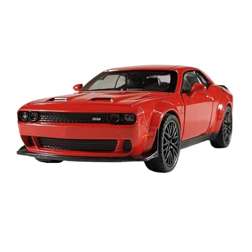 Druckgussfahrzeuge Motorfahrzeuge 1:32 for Dodge Challenger Hellcat Statischer Maßstab, Zinklegierung Druckguss Modellauto Dekoration Sammlerstück Fertiges Modellauto(Red) von PIPJLCGE