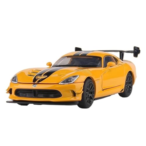 Druckgussfahrzeuge Motorfahrzeuge 1:32 for Dodge Viper ACR SRT Simulation Maßstab Zinklegierung Automodell Metall Automodell Ornamente Dekoration Fertiges Modellauto(Yellow) von PIPJLCGE