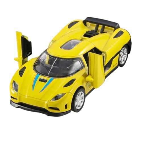 Druckgussfahrzeuge Motorfahrzeuge 1:32 for Koenigsegg Agera, Statischer Maßstab, Zinklegierung Druckguss Standdisplay Automodelldekorationen Fertiges Modellauto(Yellow) von PIPJLCGE