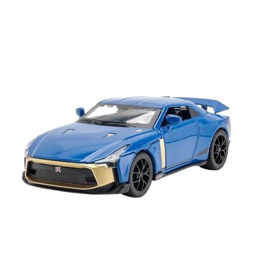 Druckgussfahrzeuge Motorfahrzeuge 1:32 for Nissan GTR 50 Mini-Simulation Legierung Druckguss Replik Auto Modell Dekoration Zubehör Fertiges Modellauto(Blue) von PIPJLCGE