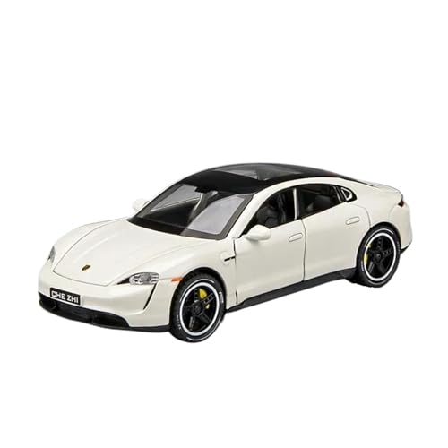 Druckgussfahrzeuge Motorfahrzeuge 1:32 for Porsche Taycan Mini Simulation Statische Skala Legierung Auto Modell Metall Modell Kreative Display Fertiges Modellauto(White) von PIPJLCGE