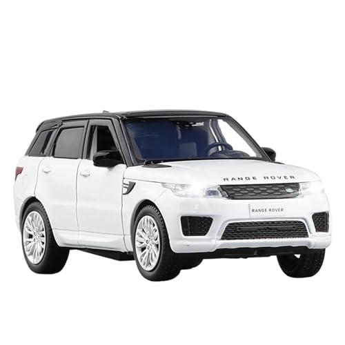 Druckgussfahrzeuge Motorfahrzeuge 1:32 for Range Rover Sport SUV Miniatur Statische Skala Xin Legierung Automodell Bücherregal Ornamente Dekoration Fertiges Modellauto(White) von PIPJLCGE