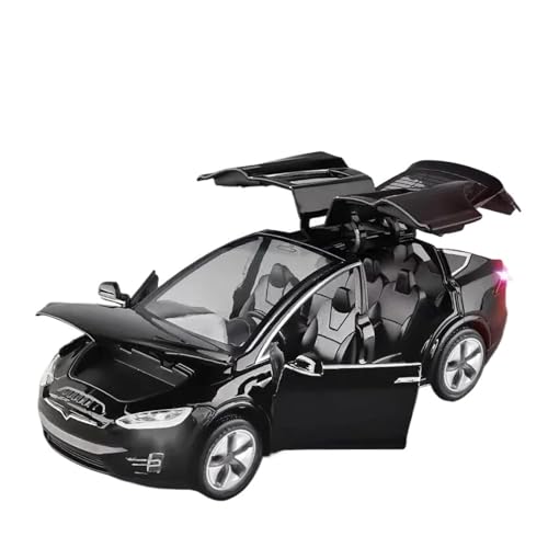 Druckgussfahrzeuge Motorfahrzeuge 1:32 for Tesla Model X Mini-Simulation Statische Legierung Druckguss Home Modell Auto Kreative Ornamente Fertiges Modellauto(Black) von PIPJLCGE