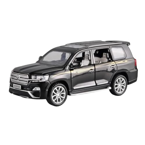 Druckgussfahrzeuge Motorfahrzeuge 1:32 for Toyota Land Cruiser SUV Statischer Maßstab Zinklegierung Druckguss Home Modell Auto Ornamente Dekoration Fertiges Modellauto(Black) von PIPJLCGE