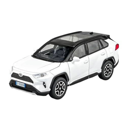Druckgussfahrzeuge Motorfahrzeuge 1:32 for Toyota Rav4 Mini Statische Skala Legierung Druckguss Home Modell Auto Dekoration Sammlerstück Fertiges Modellauto(White) von PIPJLCGE