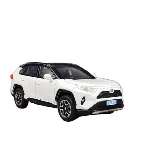 Druckgussfahrzeuge Motorfahrzeuge 1:32 for Toyota Rav4 SUV 2023 Simulationsmaßstab Zinklegierung Automodell Metall Automodell Ornamente Dekoration Fertiges Modellauto(White) von PIPJLCGE