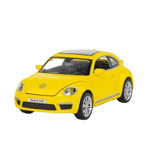 Druckgussfahrzeuge Motorfahrzeuge 1:32 for Volkswagen Käfer GSR Miniatur-Skala Statische Zinklegierung Druckguss Automodell Bücherregal Ornamente Fertiges Modellauto(Yellow) von PIPJLCGE