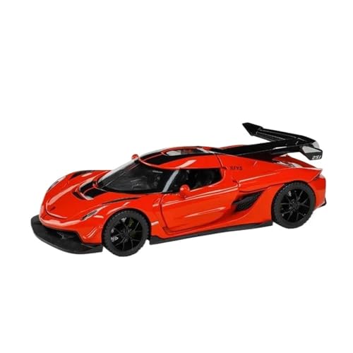 PIPJLCGE Druckgussfahrzeuge Motorfahrzeuge 1/32 Für Koenigsegg Jesko Replika-Automodell-Fahrzeug Fertiges Modellauto (Size : Orange) von PIPJLCGE