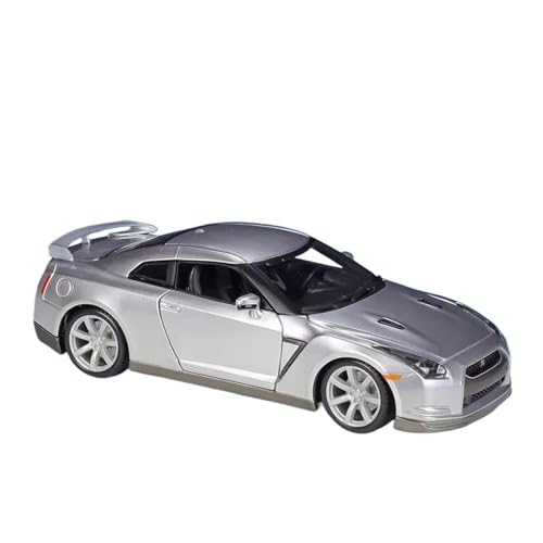 Druckgussfahrzeuge Motorfahrzeuge 1:18 for Nissan 2009 GT-R R35 Simulation Miniatur Druckguss-Modellauto Legierung Metall Dekorative Ornamente Fertiges Modellauto(Silver) von PIPJLCGE