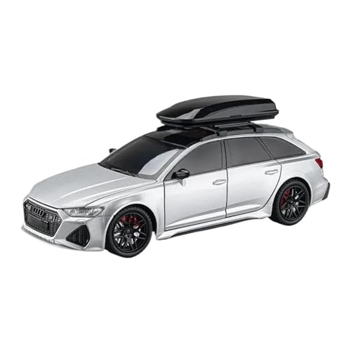 PIPJLCGE Druckgussfahrzeuge Motorfahrzeuge 1:24 for Audi RS6 Mini-Simulationsmaßstab Legierungsmetall Automodell Exquisite Wohnzimmerdekoration Fertiges Modellauto(Silver) von PIPJLCGE