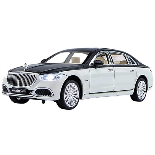 PIPJLCGE Druckgussfahrzeuge Motorfahrzeuge 1:24 for Benz Maybach S680 Legierung Modell Druckguss Metall Auto Fahrzeuge Modell Ornamente Fertiges Modellauto (Size : White) von PIPJLCGE
