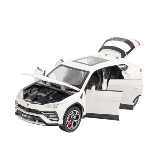 PIPJLCGE Druckgussfahrzeuge Motorfahrzeuge 1:24 for Lamborghini Urus Mini Simulation Legierung Automodell Exquisite Offroad-Auto Ornamente Sammlung Fertiges Modellauto(White) von PIPJLCGE