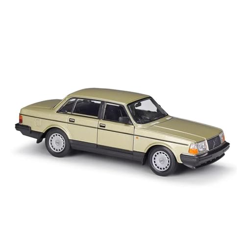 PIPJLCGE Druckgussfahrzeuge Motorfahrzeuge 1:24 for Volvo 240 GL Simulation Mini Statische Skala Druckguss Modell Auto Legierung Metall Ornamente Fertiges Modellauto(Gold) von PIPJLCGE