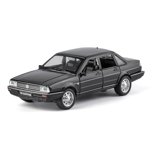 PIPJLCGE Druckgussfahrzeuge Motorfahrzeuge 1:32 for Volkswagen Santana Mini Simulation Zink-Legierung Druckguss Home Modell Auto Kreative Ornamente Fertiges Modellauto(Black) von PIPJLCGE