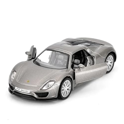 PIPJLCGE Druckgussfahrzeuge Motorfahrzeuge 1:36 for Porsche 918 Miniatur-Simulation Legierung Metall Automodell Exquisite Wohnzimmer Dekoration Fertiges Modellauto(Chrome) von PIPJLCGE