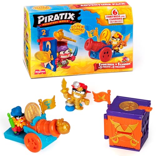 PIRATIX, Golden Treasure - Adventure Pack Serie. Jede Box hat Überraschung, 2 Flaggen, Kanone, Projektil, 2 Pyratix Überraschung, 2 Zubehörteile und exklusiver Schatz PIRATIX, Golden Treasure - Adventure Pack Serie. Jede Box hat Überraschung, 2 Flaggen, Kanone, Projektil, 2 Pyratix Überraschung, 2 Zubehörteile und exklusiver Schatz von PIRATIX ADVENTURE WORLD