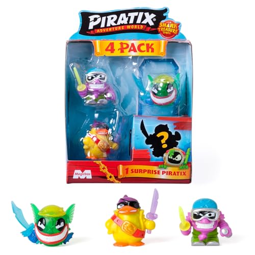 PIRATIX ADVENTURE WORLD Serie Shark Treasure, 4 Stück, enthält 4 Piratix, 1 "Glas und 1 Überraschung und 4 "Kristall-Zubehör, 3 Stück mit 6 Stück PIRATIX ADVENTURE WORLD Serie Shark Treasure, 4 Stück, enthält 4 Piratix, 1 "Glas und 1 Überraschung und 4 "Kristall-Zubehör, 3 Stück mit 6 Stück von PIRATIX ADVENTURE WORLD