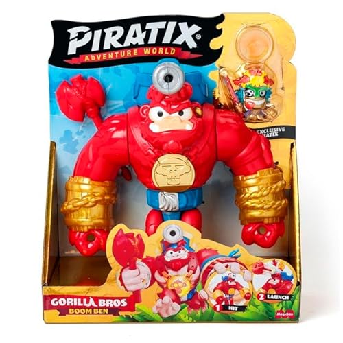 PIRATIX Boom Ben - Beweglicher Gorilla, der horizontal und mit einem Auslöser schlägt. Enthält 1 Gorilla, 1 exklusiver Piratix, 1 exklusiver Schatz und 1 Projektil PIRATIX Boom Ben - Beweglicher Gorilla, der horizontal und mit einem Auslöser schlägt. Enthält 1 Gorilla, 1 exklusiver Piratix, 1 exklusiver Schatz und 1 Projektil von PIRATIX ADVENTURE WORLD