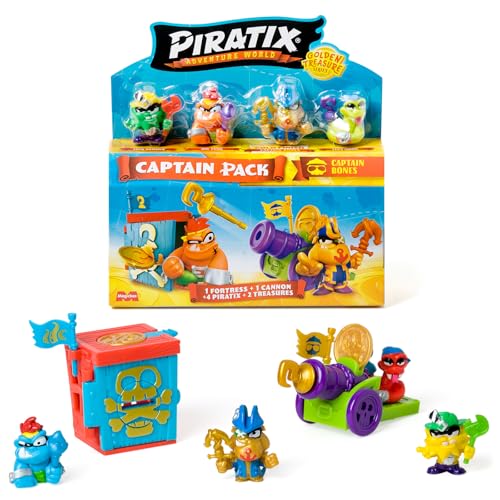 PIRATIX Golden Treasure Series - Captain Pack BonesEnthält 4 Piratix;1 Goldener Kapitän und 1 Überraschungspiratix, 4 Zubehörteile, 1 Festung, 1 Kanone, 2 Exklusive Schätze und 2 Flaggen Pack 5 von 6 PIRATIX Golden Treasure Series - Captain Pack BonesEnthält 4 Piratix;1 Goldener Kapitän und 1 Überraschungspiratix, 4 Zubehörteile, 1 Festung, 1 Kanone, 2 Exklusive Schätze und 2 Flaggen Pack 5 von 6 von PIRATIX ADVENTURE WORLD