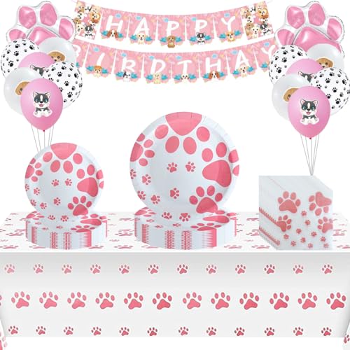 PIUMOJ Hunde Partygeschirr Set, Dog Party Geschirr Set, Haustiere Papiergeschirr, Pappteller Hund, Servietten Tischdecken, Dog Party Supplies, Hundegeburtstag Partydekorationen, 10 Gäste PIUMOJ Hunde Partygeschirr Set, Dog Party Geschirr Set, Haustiere Papiergeschirr, Pappteller Hund, Servietten Tischdecken, Dog Party Supplies, Hundegeburtstag Partydekorationen, 10 Gäste von PIUMOJ