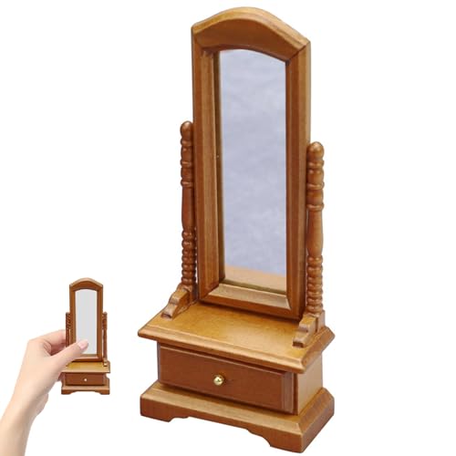 Dollhouse Mirror, Holz 1 12 Skala Dollhouse Möbel, lebensechter Dressing Spiegel mit Schubladenmodell, 2, 3 x 1 x 5, 3 Zoll Zubehör Dollhouse Mirror, Holz 1 12 Skala Dollhouse Möbel, lebensechter Dressing Spiegel mit Schubladenmodell, 2, 3 x 1 x 5, 3 Zoll Zubehör von PIUpiuLIANG