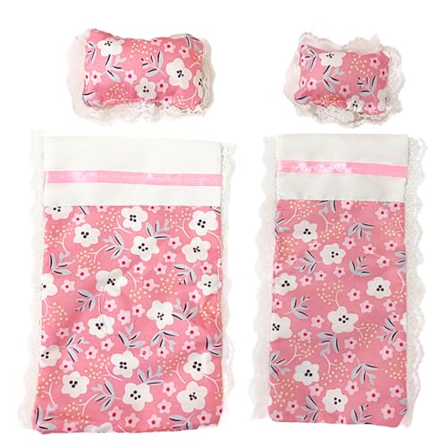 PIUpiuLIANG 2 Set Dollhouse Sheets und Kissen weiche Stoff süßes Schlafzimmer Kissen Quilt Miniaturpuppenhauszubehör PIUpiuLIANG 2 Set Dollhouse Sheets und Kissen weiche Stoff süßes Schlafzimmer Kissen Quilt Miniaturpuppenhauszubehör von PIUpiuLIANG