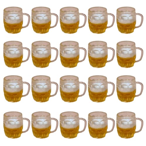 PIUpiuLIANG 20pcs Mini Bier Bier Fahnefaktorgläser, realistische niedliche Harzpuppenhaus-Mini-Bierbecher, breakresistente dekorative gefälschte Alkoholbecher für DIY-Kunsthandwerkszubehör PIUpiuLIANG 20pcs Mini Bier Bier Fahnefaktorgläser, realistische niedliche Harzpuppenhaus-Mini-Bierbecher, breakresistente dekorative gefälschte Alkoholbecher für DIY-Kunsthandwerkszubehör von PIUpiuLIANG