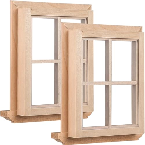 PIUpiuLIANG 2pcs Dollhouse Windows 1:12 Hölzer unbemalte Dollhouse Möbel Simulation reibungsloses Szenenzubehör für DIY Miniature Doll Requisiten Zubehör Fenster Fenster PIUpiuLIANG 2pcs Dollhouse Windows 1:12 Hölzer unbemalte Dollhouse Möbel Simulation reibungsloses Szenenzubehör für DIY Miniature Doll Requisiten Zubehör Fenster Fenster von PIUpiuLIANG