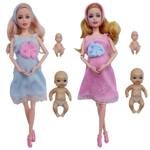 PIUpiuLIANG 2pcs Schwangere Puppe, einfallsreiches Familien Gummispielzeug mit 2 Baby für Schwangere Mutter, kreative Bildungspulen für Kinder Puppe PIUpiuLIANG 2pcs Schwangere Puppe, einfallsreiches Familien Gummispielzeug mit 2 Baby für Schwangere Mutter, kreative Bildungspulen für Kinder Puppe von PIUpiuLIANG
