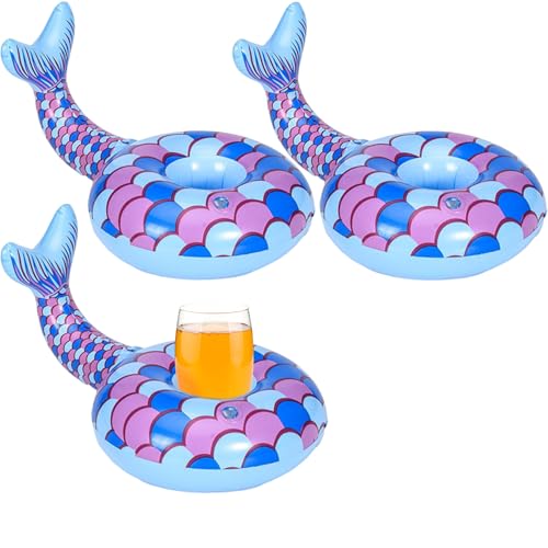 PIUpiuLIANG 3pcs schwimmende Getränkehalter PVC Verdickte süße Cartoon -Meerjungfrau -Getränkehalter für, Poolparty, Spa Center PIUpiuLIANG 3pcs schwimmende Getränkehalter PVC Verdickte süße Cartoon -Meerjungfrau -Getränkehalter für, Poolparty, Spa Center von PIUpiuLIANG