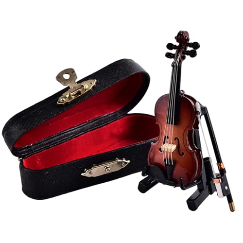 PIUpiuLIANG 4PCS/Set Mini Violin 3, 15 Zoll Holz Miniatur Geige Musikinstrument Model Dekor mit Bug, Klammer und Klaviergehäuse Geschenke für Kinderpuppenhauszubehör PIUpiuLIANG 4PCS/Set Mini Violin 3, 15 Zoll Holz Miniatur Geige Musikinstrument Model Dekor mit Bug, Klammer und Klaviergehäuse Geschenke für Kinderpuppenhauszubehör von PIUpiuLIANG