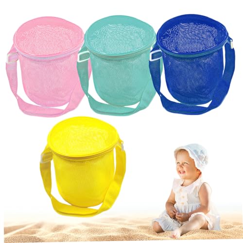 PIUpiuLIANG 4pcs Muschel Sammeltasche, 5, 9 x 6, 7 Zoll Maschentaschen für Kinder, tragbare Reißverschlüsse Kids Beach Bag mit verstellbarem Riemen für Sandspielzeugsammeln PIUpiuLIANG 4pcs Muschel Sammeltasche, 5, 9 x 6, 7 Zoll Maschentaschen für Kinder, tragbare Reißverschlüsse Kids Beach Bag mit verstellbarem Riemen für Sandspielzeugsammeln von PIUpiuLIANG