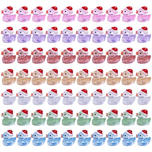 PIUpiuLIANG 70pcs leuchten in den dunklen Enten mit Weihnachtshut, farbenfrohe dekorative leuchtende Mini -Harz -Enten für Micro Landscape Fairy Garden Aquarium Dollhouse PIUpiuLIANG 70pcs leuchten in den dunklen Enten mit Weihnachtshut, farbenfrohe dekorative leuchtende Mini -Harz -Enten für Micro Landscape Fairy Garden Aquarium Dollhouse von PIUpiuLIANG
