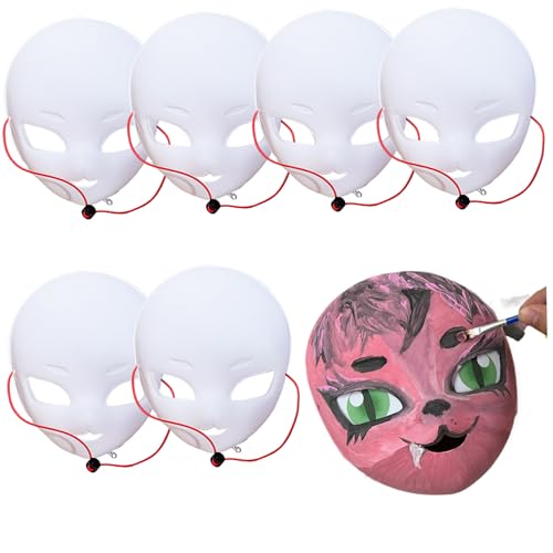 PIUpiuLIANG Big Eye Fursuit Headmaske, 6pcs PVC Weiße Maske mit Riemen, DIY -Malkostüm, Halloween für Kawaii Masquerade Cosplay Purry Head PIUpiuLIANG Big Eye Fursuit Headmaske, 6pcs PVC Weiße Maske mit Riemen, DIY -Malkostüm, Halloween für Kawaii Masquerade Cosplay Purry Head von PIUpiuLIANG