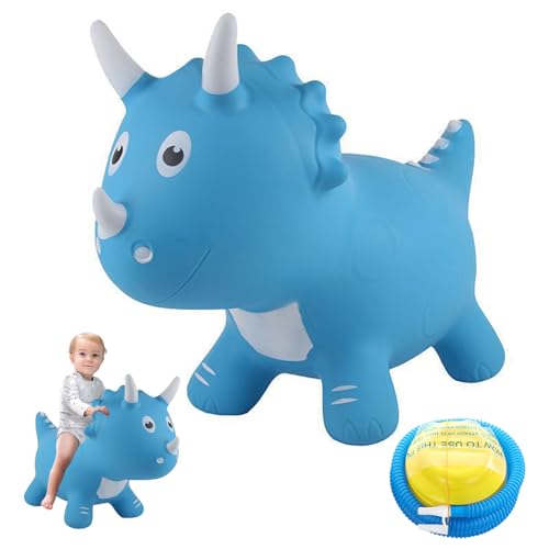 PIUpiuLIANG Bouncy Horse für Kleinkinder entzückende niedliche PVC springen stabiles aufblasbares Pferd mit Pumpen 200 kg Gewichtskapazität weicher Blauer Dinosaurier für Jungen, Mädchen aufblasbar PIUpiuLIANG Bouncy Horse für Kleinkinder entzückende niedliche PVC springen stabiles aufblasbares Pferd mit Pumpen 200 kg Gewichtskapazität weicher Blauer Dinosaurier für Jungen, Mädchen aufblasbar von PIUpiuLIANG