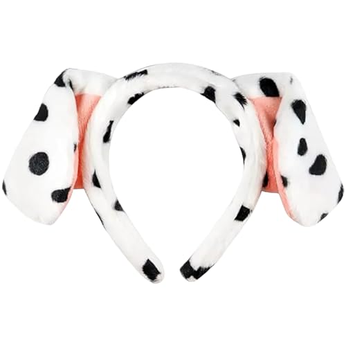 PIUpiuLIANG Dalmatiner Ohren Stirnband, Flauschiger Dalmatin -Stirnband, Welpenohren, elastischer Hund für Erwachsene Kinder von PIUpiuLIANG