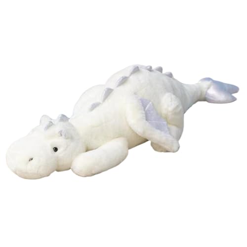 PIUpiuLIANG Drachengefüllte Tier, 43 Zoll niedlichen Cartoon Dragon Plüsch mit Flügel, weiches bequemes Riesengefüllter Tier für Kinder Jungen Mädchen Schlafzimmer Dekoration, Weiß von PIUpiuLIANG