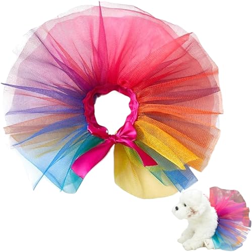 PIUpiuLIANG Hundrock, farbenfrohe Gaze-Hundekleid, Elegante und leichte Mädchenkleidung, dekorative Kleidung zum Anziehen, Halloween, Fotografie, Hochzeit, S-Rock von PIUpiuLIANG