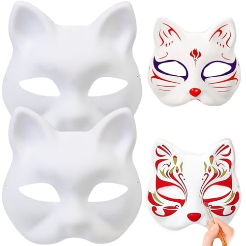 PIUpiuLIANG Katzenmaske 2pcs 7 x 6.7 Weiße Papierfuchs Maske DIY Paint Blank halb Gesicht Tierkleid Maskerade Partyzubehör für Karnevals Cosplay Dance Party Gefälligkeiten PIUpiuLIANG Katzenmaske 2pcs 7 x 6.7 Weiße Papierfuchs Maske DIY Paint Blank halb Gesicht Tierkleid Maskerade Partyzubehör für Karnevals Cosplay Dance Party Gefälligkeiten von PIUpiuLIANG