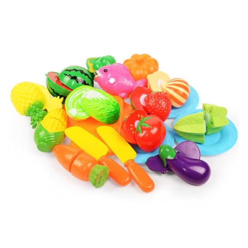 PIUpiuLIANG Lebensmittel schneiden Spielzeug für Kinder Spielen Food 20pcs/Set Spielzeug BPA kostenlos Obst Gemüse Spielzeugspiel Kitchen Accessoires für Mädchen Jungen von PIUpiuLIANG