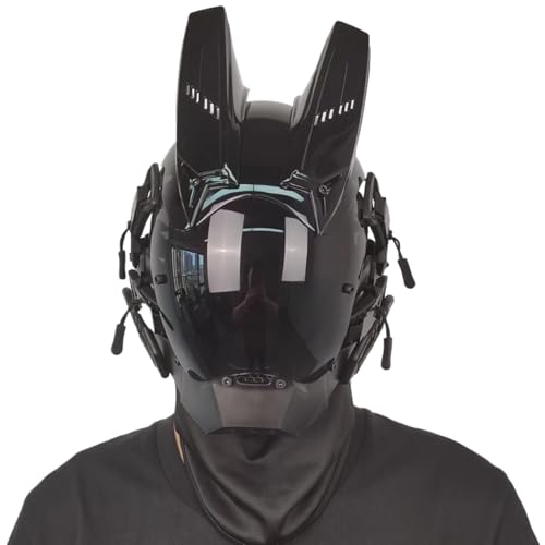 PIUpiuLIANG Maske mit Horn futuristischer Maske für Männer PC Dekorative Punk mit Gesicht Cyber für Cosplay Party Halloween Music Festival Punk PIUpiuLIANG Maske mit Horn futuristischer Maske für Männer PC Dekorative Punk mit Gesicht Cyber für Cosplay Party Halloween Music Festival Punk von PIUpiuLIANG