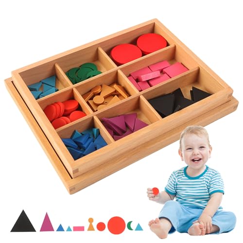 PIUpiuLIANG Montessori Sprachmaterialien, Holzmontessori -Spielzeug für Geometrie & Grammatik, Glatte und sichere Bildungsspielzeug für Kinder 3 Jahre in Sprachmaterialien von PIUpiuLIANG