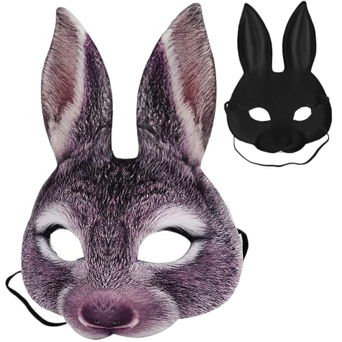 PIUpiuLIANG Osterhase Maske Faux Pelzy Kaninchenmaske Halbgesicht Pelz mit Ohren Cartoon Tier Neuheit Cosplay für Osterkarneval Party Party Mardi Gras Masquerade PIUpiuLIANG Osterhase Maske Faux Pelzy Kaninchenmaske Halbgesicht Pelz mit Ohren Cartoon Tier Neuheit Cosplay für Osterkarneval Party Party Mardi Gras Masquerade von PIUpiuLIANG