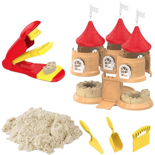 PIUpiuLIANG Sandschloss Gebäude Kit, 3D -Formpfeiler und lustige Sandspielzeug mit Ziegelformen, sicheres Gebäudespielzeug Geschenk für Kinder Castle Kit von PIUpiuLIANG