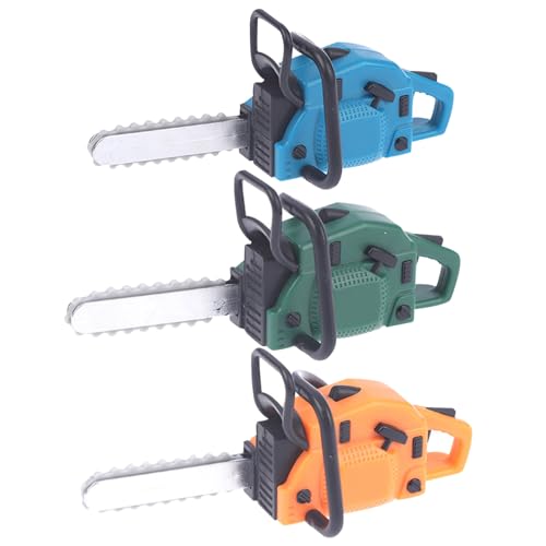 PIUpiuLIANG Toy Chainsaw 3PCS 1:12 Simulation Simulation Miniature Dollhouse Chainsaw Requisite DIY Dekorative Puppenhauszubehör für vorgetäuschtes Spiel Requisite von PIUpiuLIANG